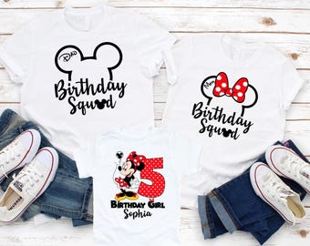 Custom Minnie Mickey Birthday Shirt, Disney Family Outfit P218