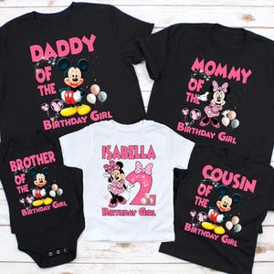 Koszulki urodzinowe dla dziewczynek Disneya, spersonalizowane koszulki rodzinne, pasujące stroje