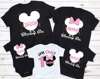Custom Minnie Mouse Birthday Shirt, Disney Family Outfit   P110