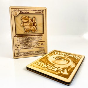 Blastoise 3D houten Pokemon-kaart | Houten 3D lasergegraveerd | Pokemoncadeau