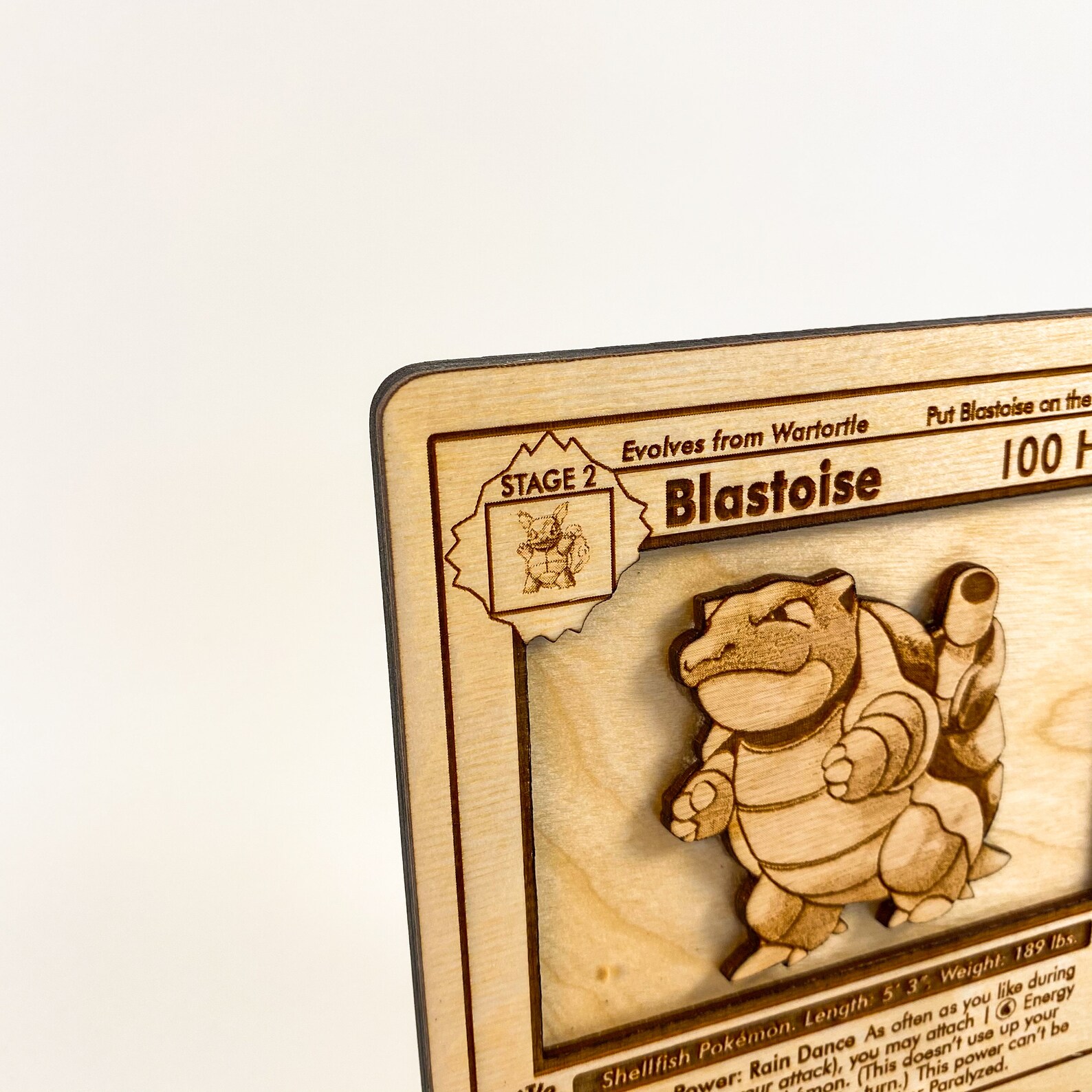 Blastoise Pokemon Card Wooden 3D Laser Engraved Pokemon Etsy