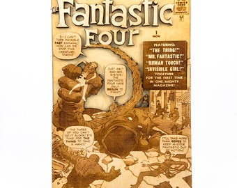 Fantastic Four 1 | 3d Houten Comic Book | Silver Age Marvel Comic Book Cover