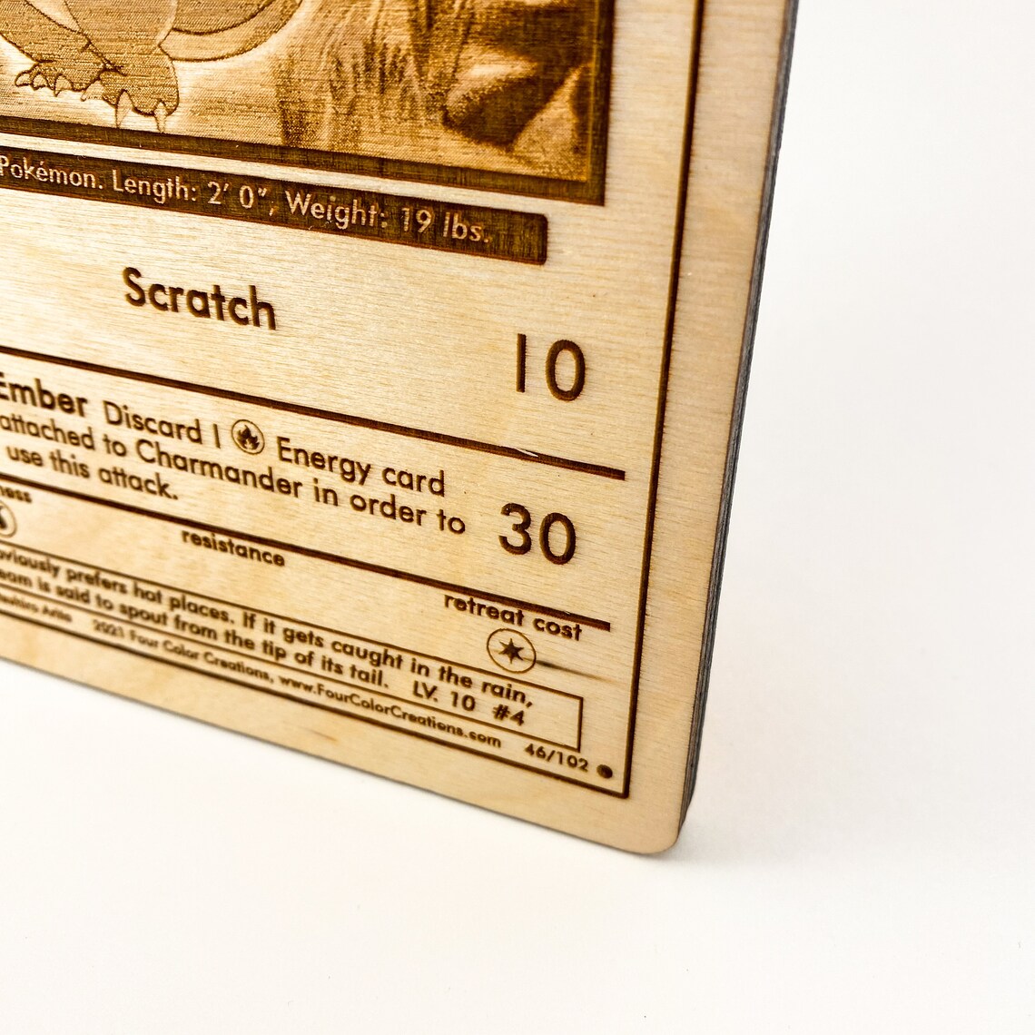 Charmander 3D Wooden Pokemon Card Wooden 3D Laser Engraved Etsy