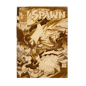 Spawn 1 / Primera aparición de Spawn / Cómic de madera en 3D / Portada de cómic de la era moderna