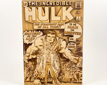The Incredible Hulk 1 | 3D-houten stripboek | Silver Age Marvel-stripomslag