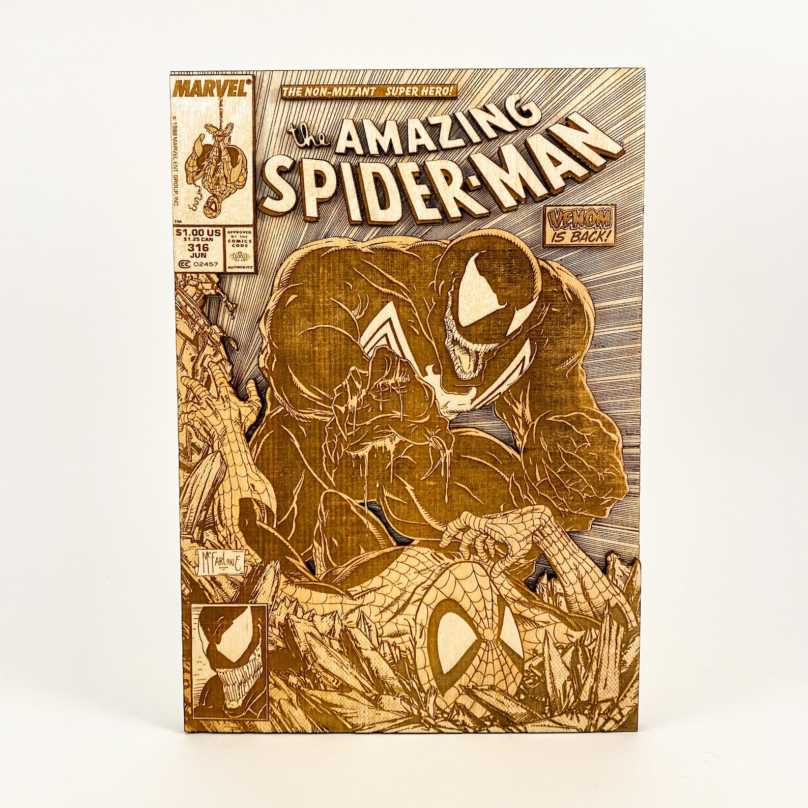 Amazing Spiderman 316 3d Wooden Comic Book Modern Age Comic