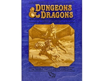 Regelboek Dungeons & Dragons Expert: 3D-lasergegraveerde houten kunst