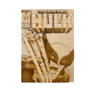 Hulk vs Wolverine Wooden Comic Book Cover: Todd McFarlane Art