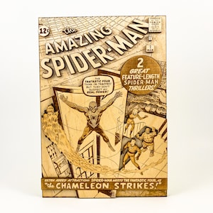 Amazing Spiderman 1 | 3d Wooden Comic Book | Silver Age Comic Book Cover