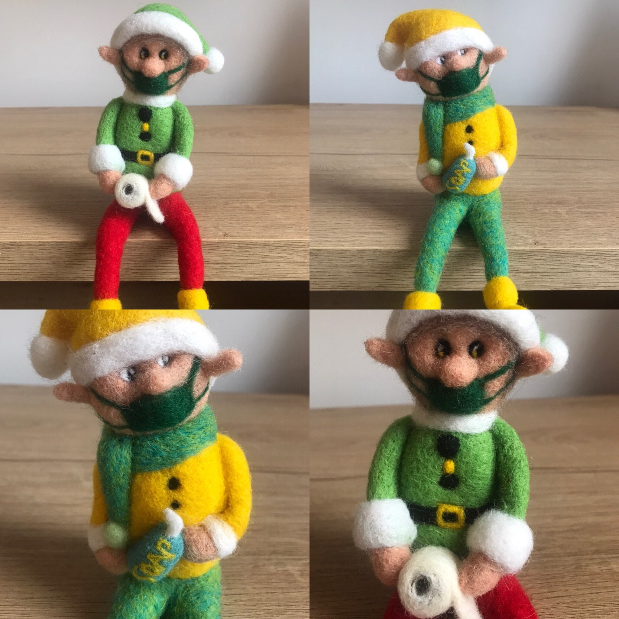 Needle Felted Elves, Christmas Elves, Christmas Pixies, Elf Ornaments