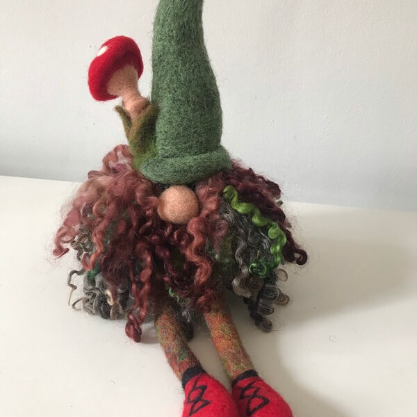 Felted Gnome, Gonk, Tomte, Needle Felted Gnome, Handmade Felted Scandic Gnome, Gnome gift, Gift for gnome lover, Birthday gift.