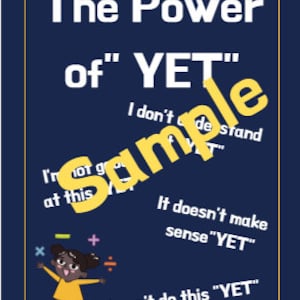 Classroom Poster Power of Yet Growth Mindset