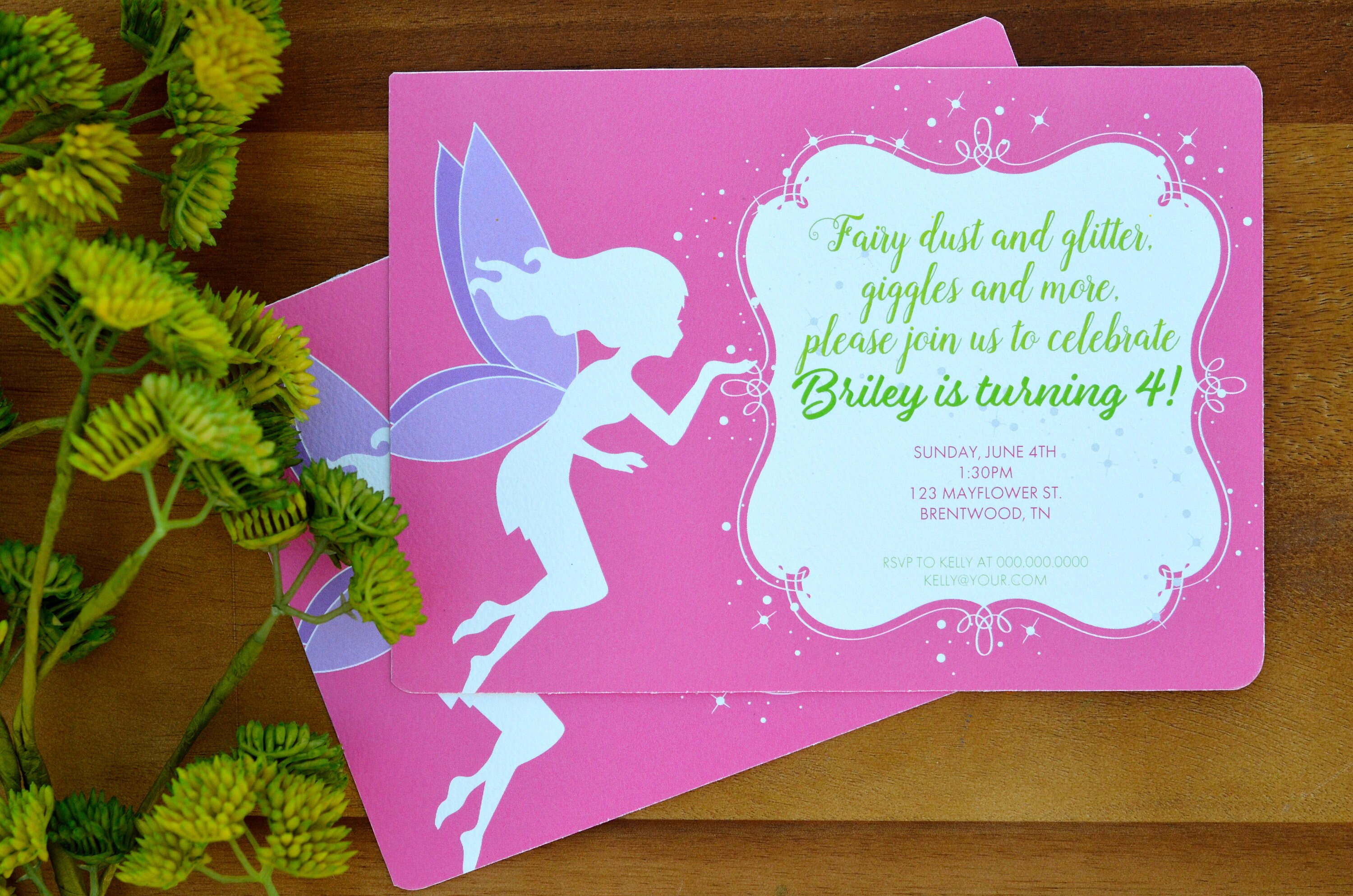 Fairy Birthday Party Invitation, Fairy Invitation, Fairy Birthday