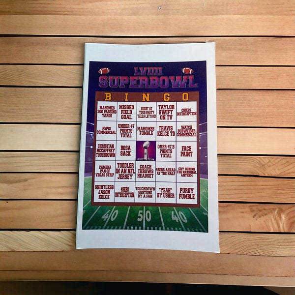 Football Bingo 2024 Downloadable Printable Cards -instant download - Foot ball bingo cards -