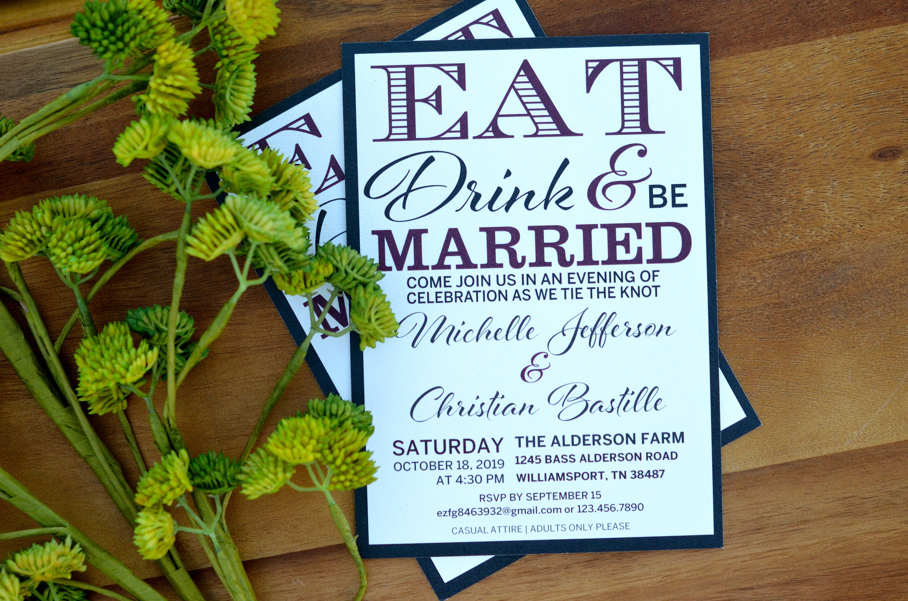 Comer beber y casarse invitación de boda, archivo de bricolaje, invitación imprimible, invitación de boda humorística, invitación de descarga instantánea