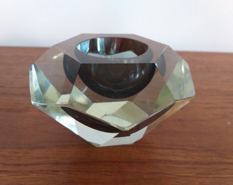 A Sommerso Murano bowl, massive iconic Italian design from the 60s/70s, Mid-Century Modern Crystal by Alessandro Mandruzzato or Flavio Poli