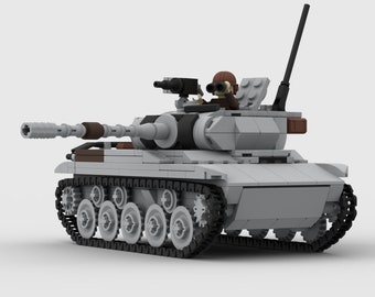 Digital Instructions Only, US M41 Walker Bulldog Tank, Custom MOC, Compatible With All Major Building Block Brands
