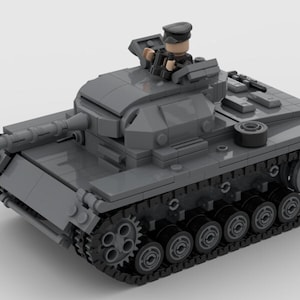 Digital Instructions Only, Panzer III Ausf. L German WWII Tank, Custom Tank MOC, Compatible With All Major Building Block Brands