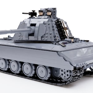Digital Instructions Only, German E100 Heavy Tank, Panzer, E-100, Custom MOC, Compatible With All Major Building Block Brands