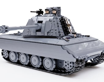 Digital Instructions Only, German E100 Heavy Tank, Panzer, E-100, Custom MOC, Compatible With All Major Building Block Brands