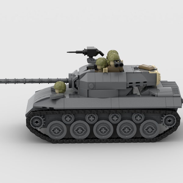 Nur digitale Anweisungen, US WWII M18 Hellcat Jagdpanzer, Custom MOC, kompatibel mit allen wichtigen Baustein-Marken