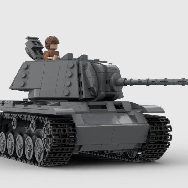 Digital Instructions Only, KV-1 WWII Soviet Heavy Tank, Custom MOC, Compatible With All Major Building Block Brands