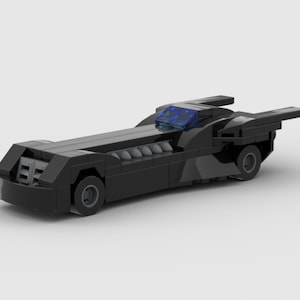 Tylko cyfrowe instrukcje, samochód inspirowany Mini Batmobilem (1940), kompatybilny ze wszystkimi głównymi markami klocków konstrukcyjnych