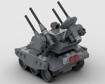 Digital Instructions Only, SSPAA-1 Self Propelled Anti-Aircraft, Tank, Compatible With All Major Building Block Brands
