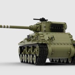May include: A green toy tank with black tracks and a long, detailed gun barrel. The tank has a white stripe pattern on the barrel.