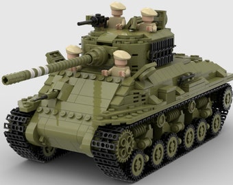 Digital Instructions Only, M4A3E8 Sherman WWII Tank, Custom MOC, Compatible With All Major Building Block Brands