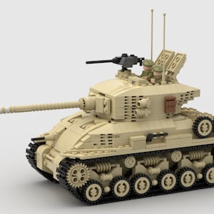 Solo instrucciones digitales, tanque M51 Super Sherman, MOC personalizado, compatible con todas las principales marcas de bloques de construcción
