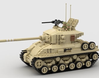 Digital Instructions Only, M51 Super Sherman Tank, Custom MOC, Compatible With All Major Building Block Brands