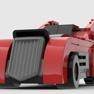 Tylko cyfrowe instrukcje, samochód inspirowany miniaturowym Batmobilem, kompatybilny ze wszystkimi głównymi markami klocków konstrukcyjnych