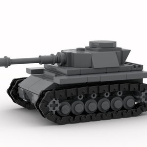 Digital Instructions Only, WWII Panzer IV Ausf F2 Mini Tank, Compatible With All Major Building Block Brands