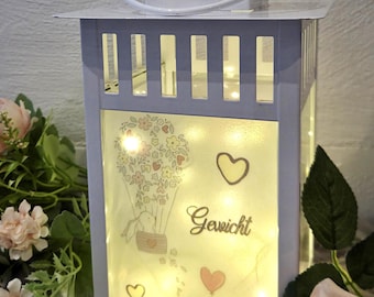 personalisiertes Geschenk zur Geburt, Geschenk zur Taufe, Nachtlicht, Laterne mit Häschen, Geburtsanzeige, Taufanzeige, Deko Kinderzimmer