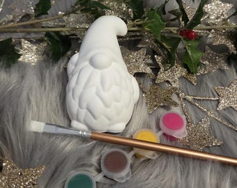 DIY Set Wichtel mit Figur Pinsel&Farbe, Kreativset Kinder Erwachsene, Adventskalender Füllung Wichtel Deko Geschenkidee, Herbst, Weihnachten