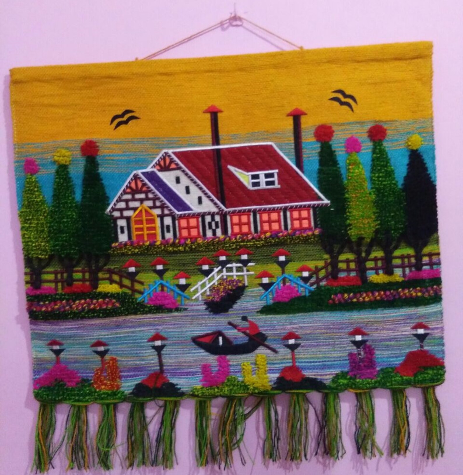 Banarasi Jute Wall Hanging Handloom Wall Hanging Designer Wall Etsy