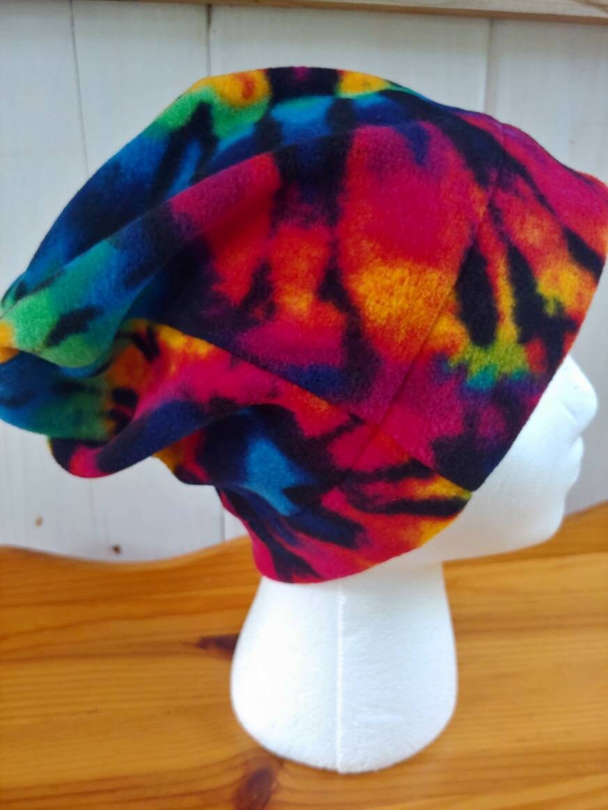Fleece Tie Dye Beanie Medium Plus Etsy