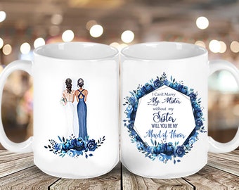 Will You Be My Bridesmaid/Custom Bridesmaid Proposal/ wedding mugs / Bridesmaid Mug/ blue /Bridesmaid Proposal/Wedding Ideas/ Gifs