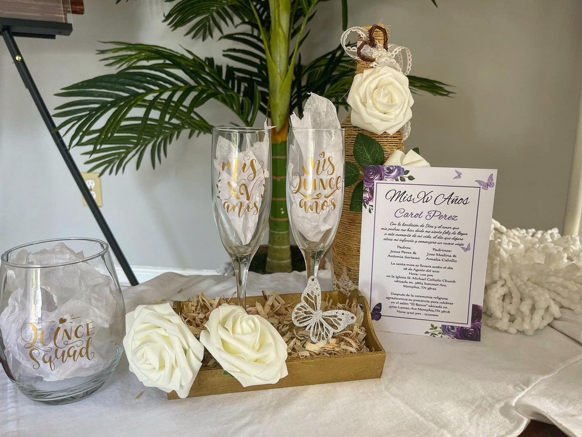 Quinceañera Champagne Flutes Custom Champagne Flutes Mis Etsy UK