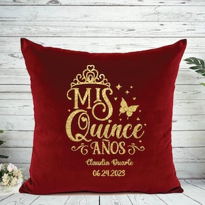 Almohada Quinceañera personalizada,Almohada de rodillas, Mis Quince Años, Cojines para Quinceañera, almuada, Almohadas Quinceañera, XV, MisXV