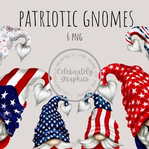 Patriotic gnome clipart Patriotic Gnome Independence Day  4th July Gnome  instant download digital Commercial clipart