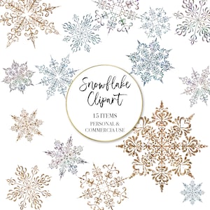 Glitzer Schneeflocken Weihnachten Gold Schneeflocken Clipart Silber Weihnachtscliparts kommerzielle Corjl Templett Use