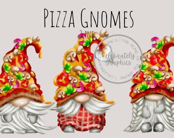 Clipart nain de pizza, Fast Food Gnome Png, téléchargement immédiat, numérique PNG