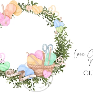Crochet Kranz Clipart PNG Crafting 1 PNG handgezeichnete kommerzielle Clipart digital