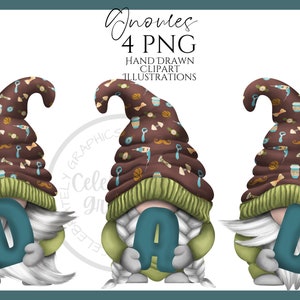 Fathers Day Gnome PNG Dad Gnome Clipart, Dad Gonks , Hand Drawn Watercolour Clipart, Digital Instant Download, Commercial  PNG