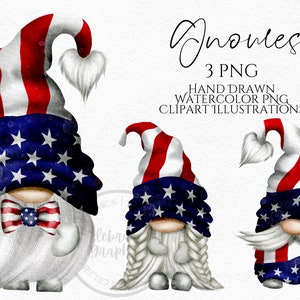 Patriotic gnome clipart Patriotic Gnome Independence Day  4th July Gnome  instant download digital Commercial clipart