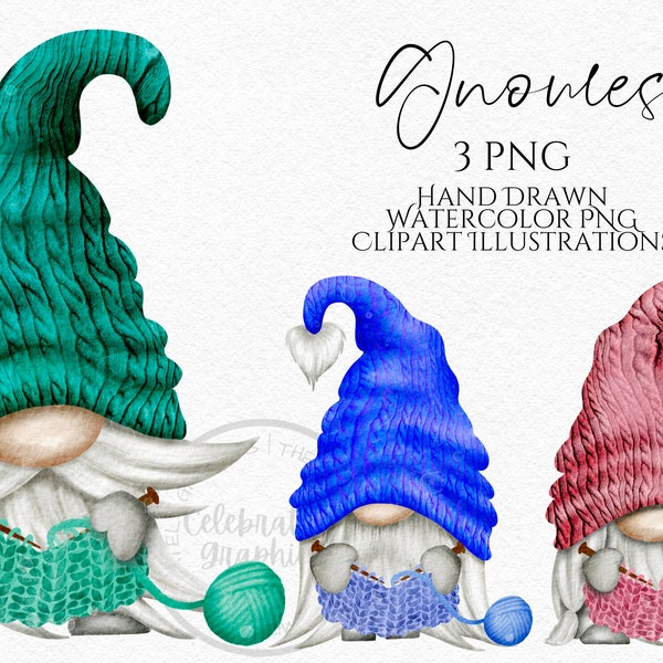 Stricken Wichtel Clipart PNG Handwerk Nähen Wichtel Clipart, handgezeichnete Aquarell Wichtel Clipart, sofortiger digitaler Download, kommerzielle PNG