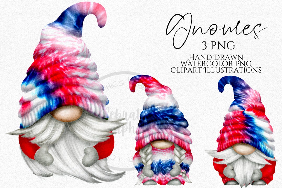 Patriotic Gnomes Clipart PNG Bundle 4th July Gonks Hand Drawn ...