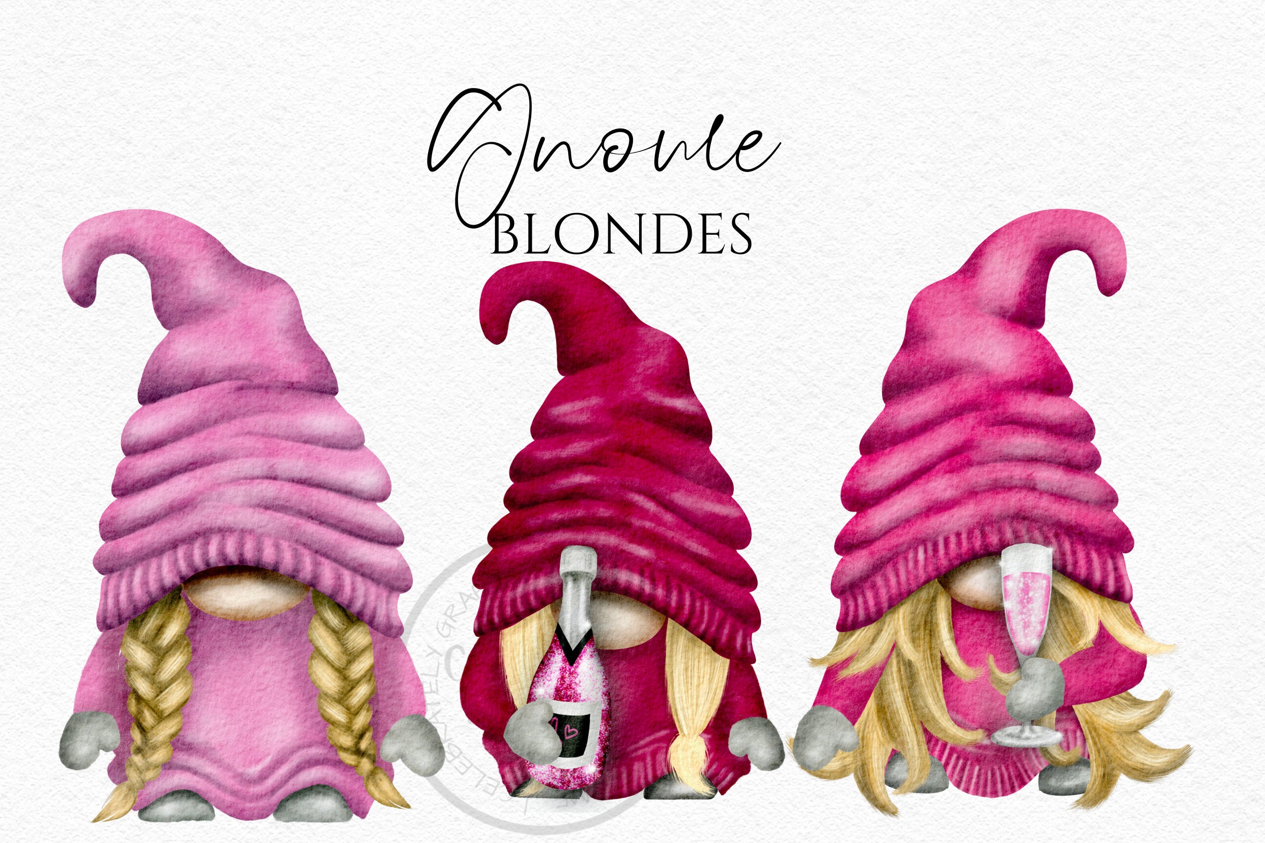 Best Friends Gnomes Pink Champagne Gnome Best Friend's Etsy UK